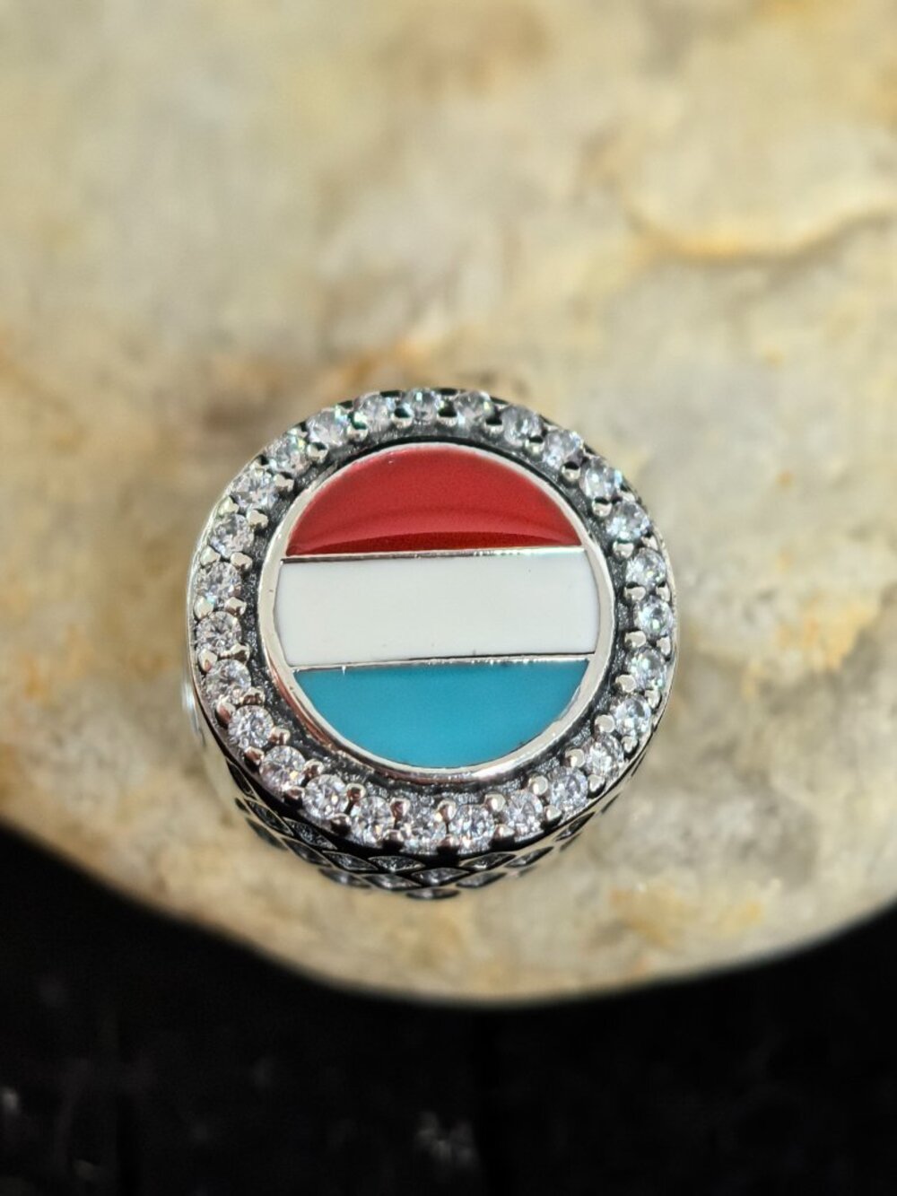 Pandora Luxembourg Flag Bead Flag of Ireland Travel Charm, S925 Silver (Women's)